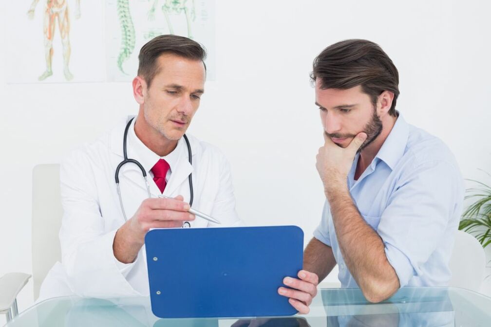 overleg met een arts voor prostatitis